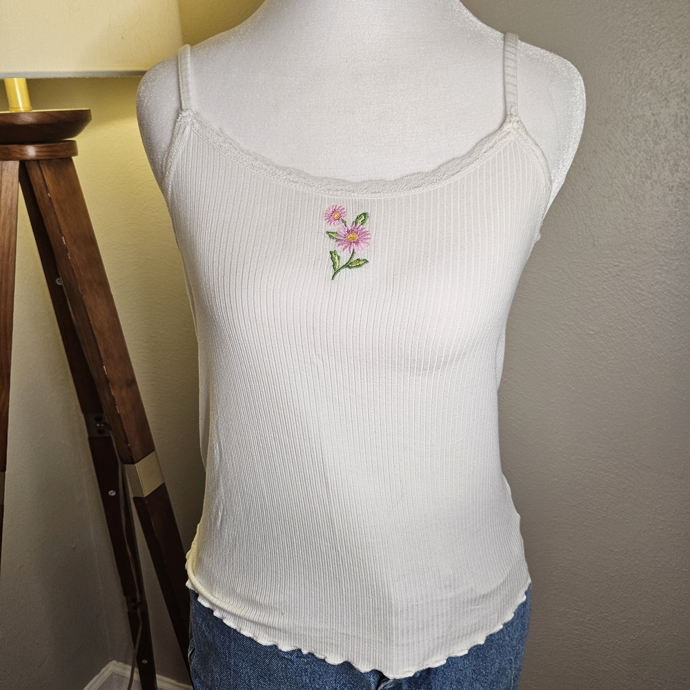 Art Class Lace Floral Tank Top Adjustable Straps Size Kids Large 10/12